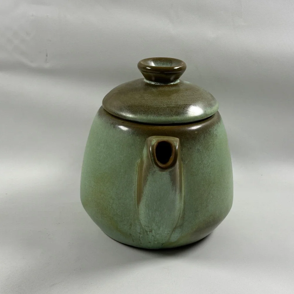 Vintage Frankoma Plainsman Teapot with Lid Prairie Green 4 Cup Flaws